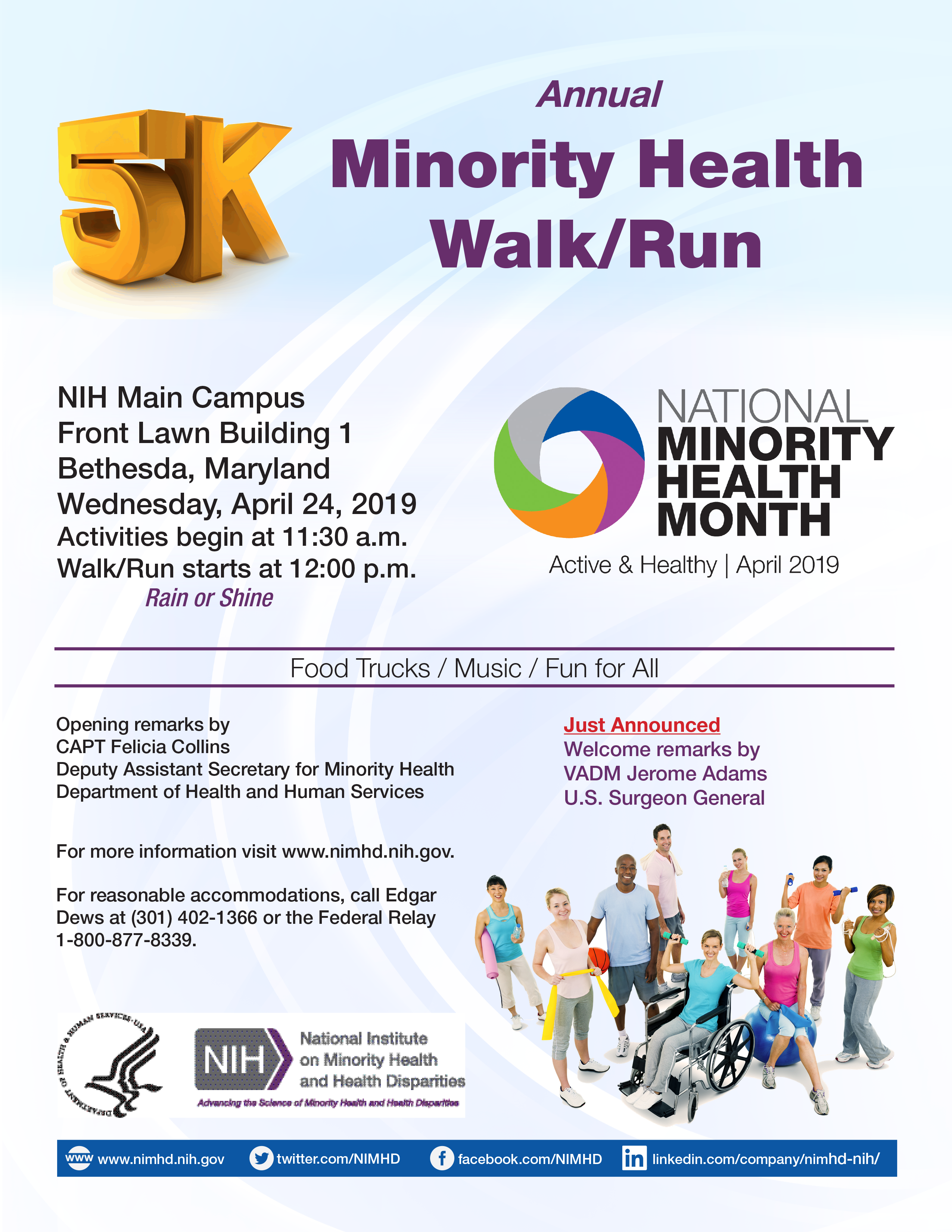 Flyer for the National Minority Health Walk/Run